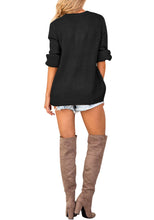 Load image into Gallery viewer, Women Lantern Sleeves Surplice Sweater
